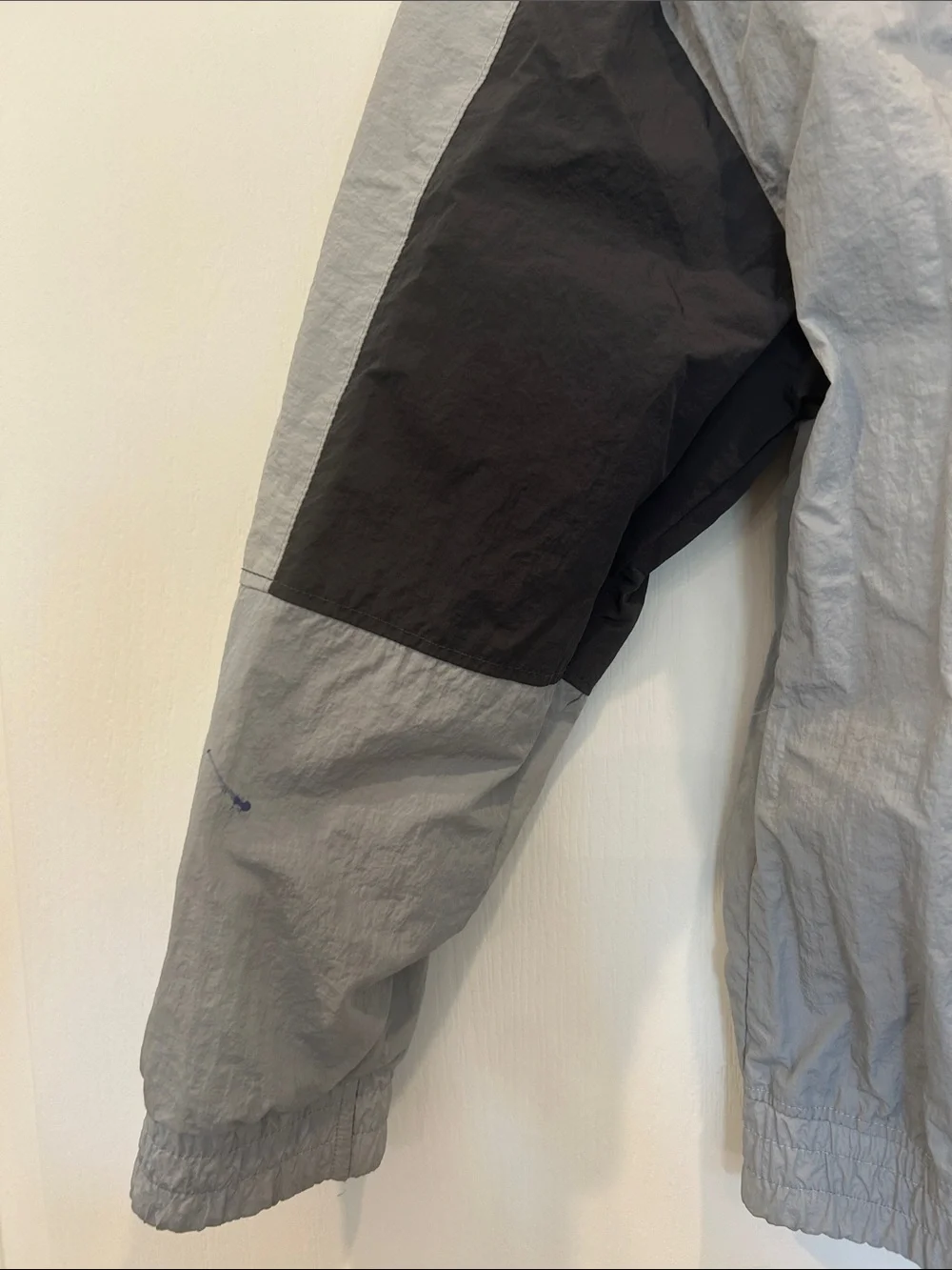 Jordan Gray and Black Hooded Windbreaker with Neon Accent
